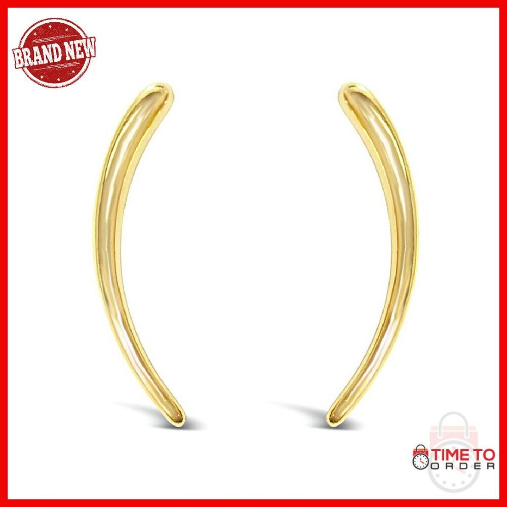 Sterling Silver Ear Crawler Cuff Earrings - Hypoallergenic Climber Studs